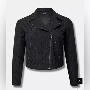 Torrid Crochet Lace Moto Jacket Size 2 NWT